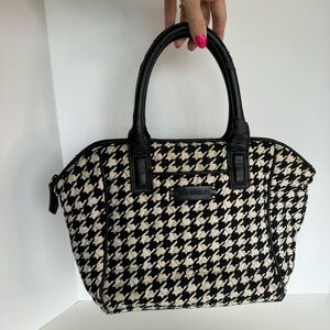 Vera Bradley Black And White Houndstooth Tote Mini Bag